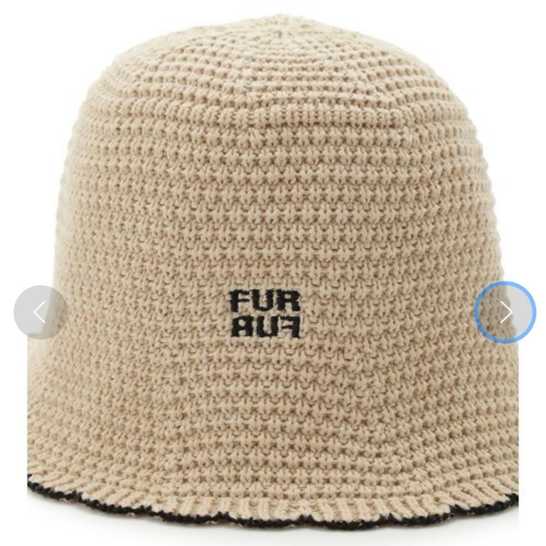 FURFUR ロゴ刺繍ハット ベージュ　バケットハットチューリップハット　バケハ