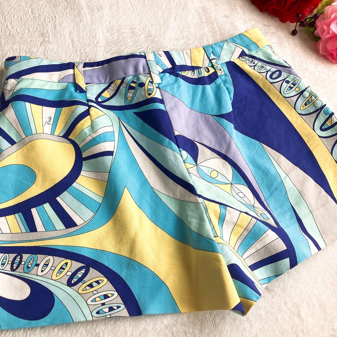 EMILIO PUCCI エミリオプッチ★ストレッチ ショートパンツ ロゴ 総柄