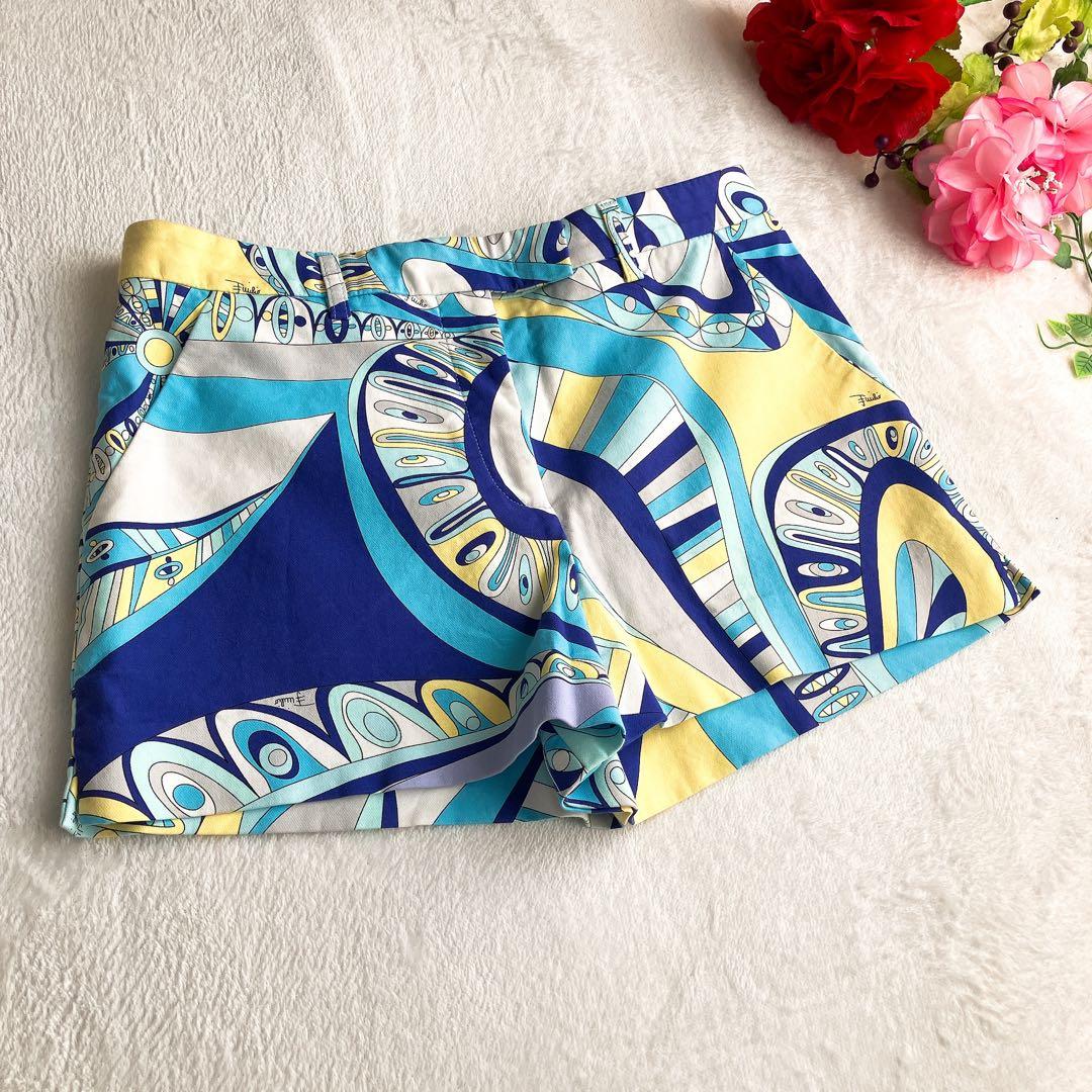 EMILIO PUCCI エミリオプッチ★ストレッチ ショートパンツ ロゴ 総柄