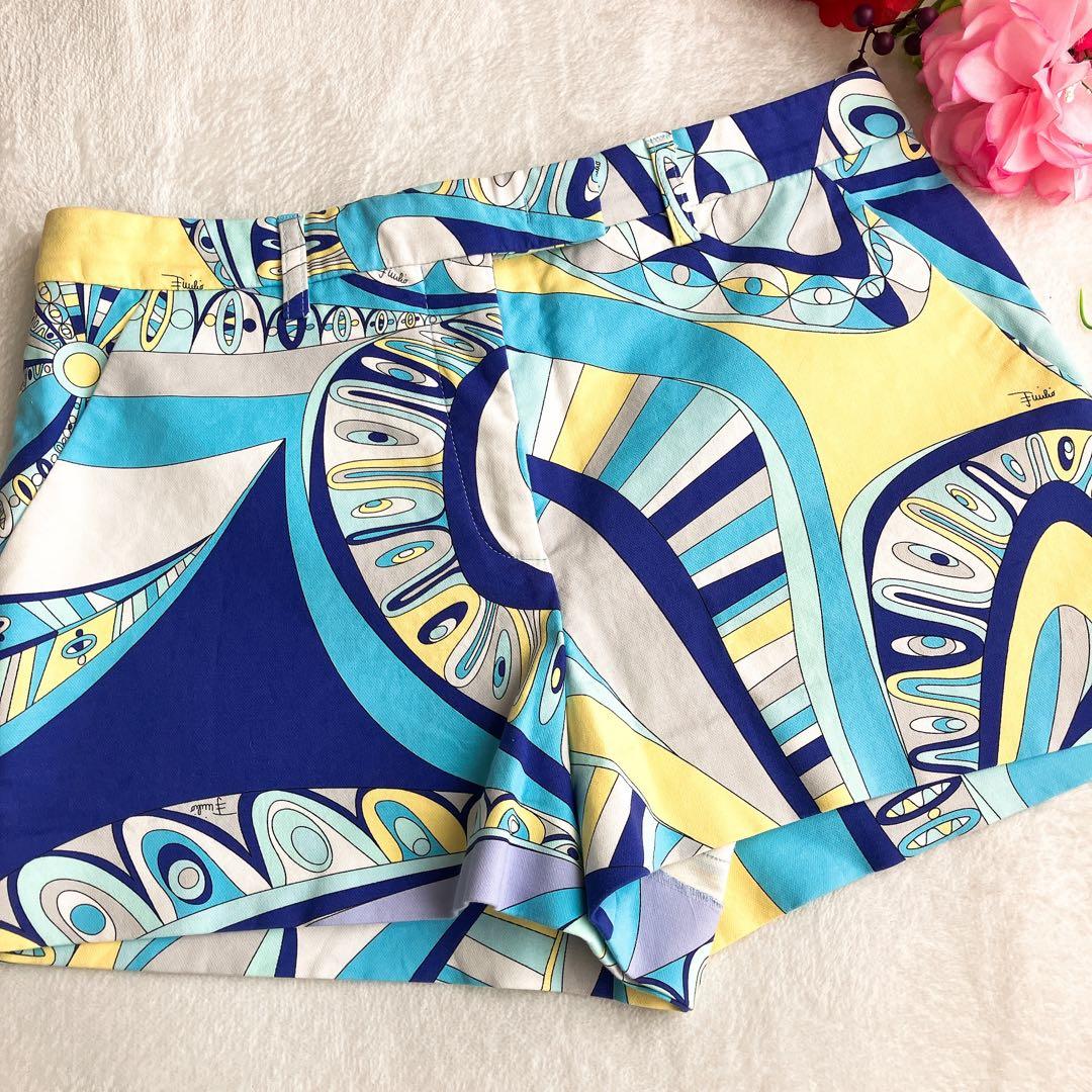 EMILIO PUCCI エミリオプッチ★ストレッチ ショートパンツ ロゴ 総柄
