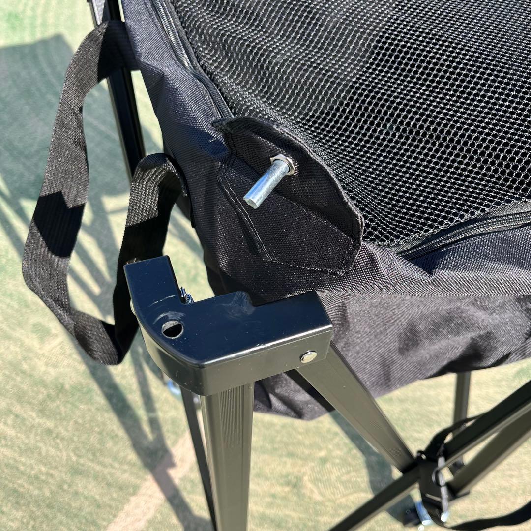 【美品】折りたたみ式 テニスボールバスケット キャスター付き ブラック　カート