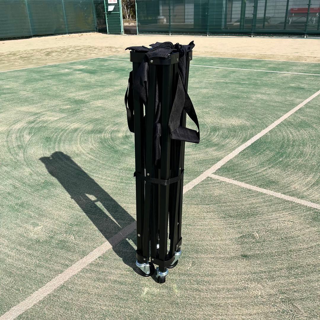 【美品】折りたたみ式 テニスボールバスケット キャスター付き ブラック　カート