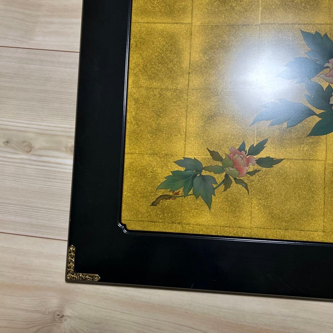 金色の牡丹 日本画 礼徳