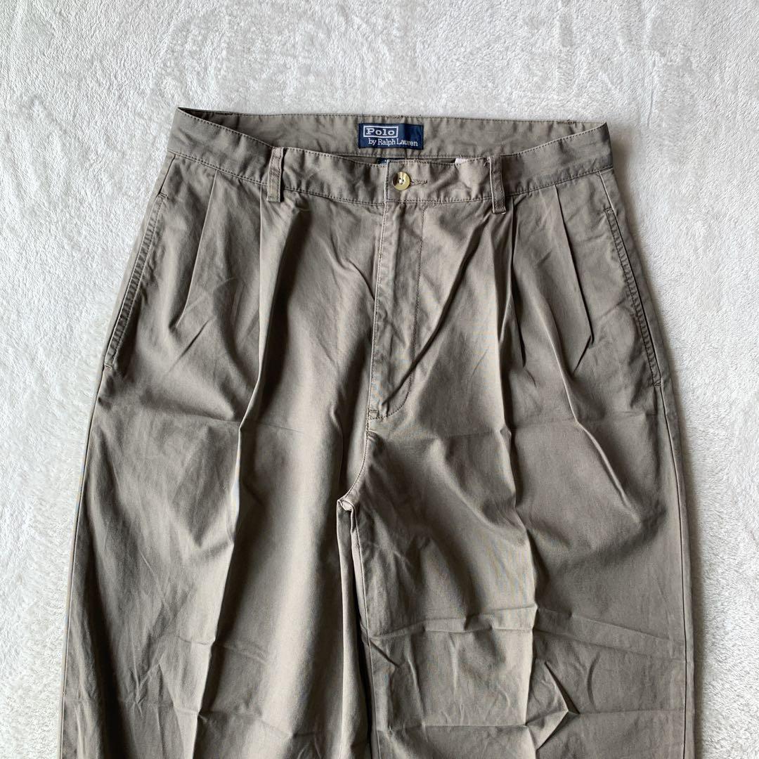 レアカラー！ 90s ラルフローレン ツータック パンツ チノパン ハモンド