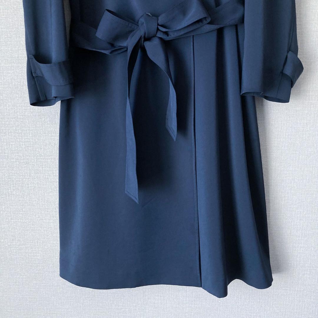【美品♪】INDIVI サッシュベルト付きプレーントレンチコート 4XL相当