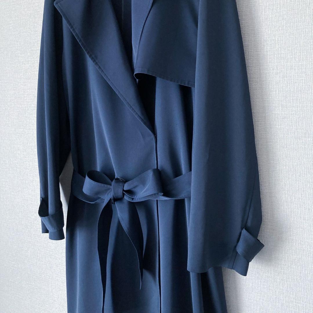 【美品♪】INDIVI サッシュベルト付きプレーントレンチコート 4XL相当