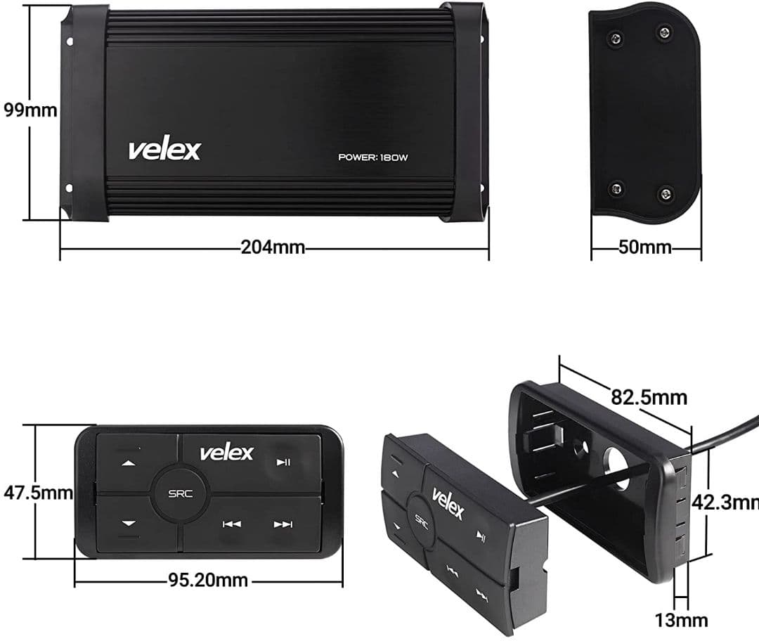 180Wモデル velex 防水 オーディオ マリン ブルートゥースアンプ