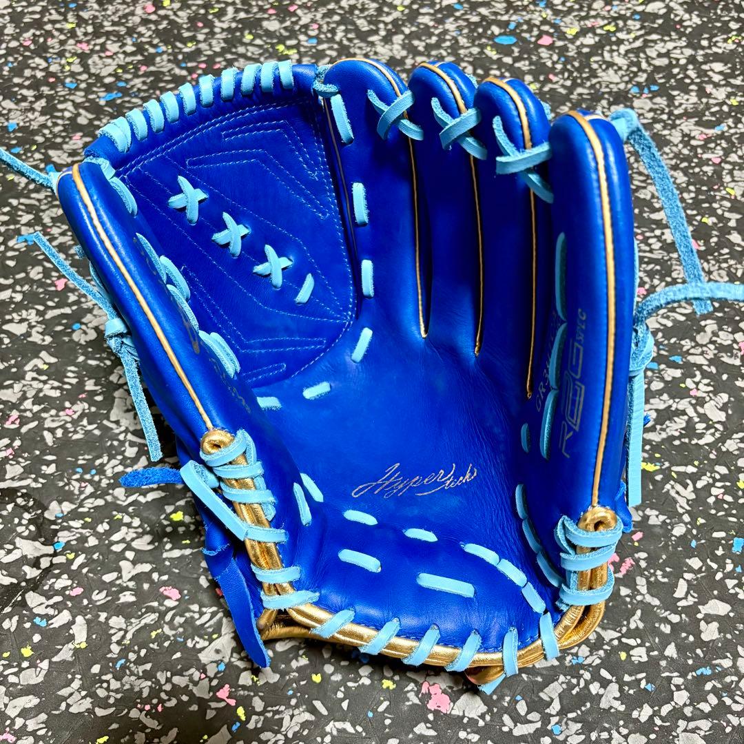 ローリングス 投手用 軟式用 グローブ ハイパーテック ブルー ゴールド 野球