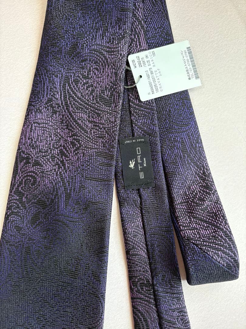 「新品未使用 」ETRO ペイズリー柄ジャガード生地シルクネクタイ