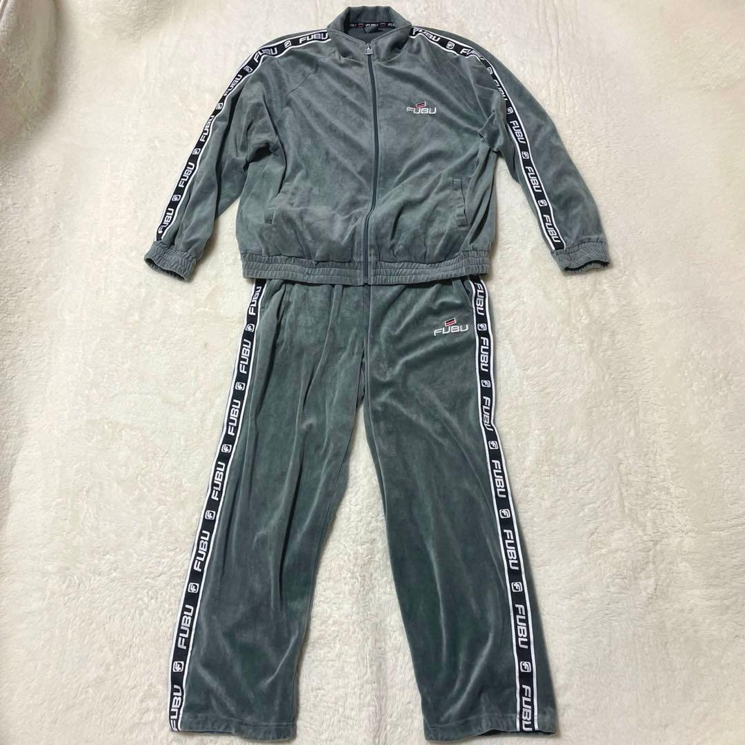 サイズL フブ ベロア セットアップ 上下セット ベルベット トラックジャケット