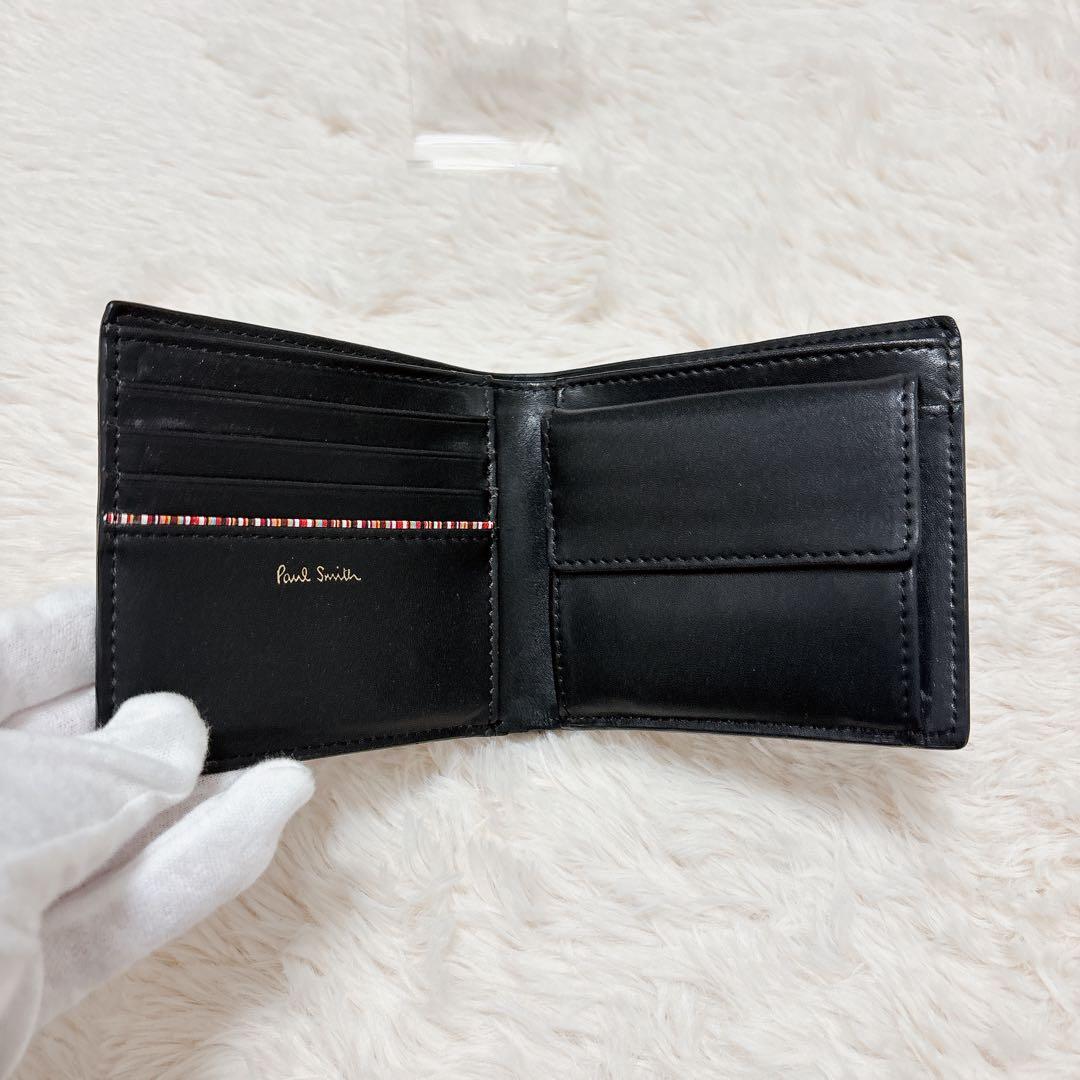 美品✨ポールスミス マーケトリーブライトストライプ ラビット 二つ折り財布