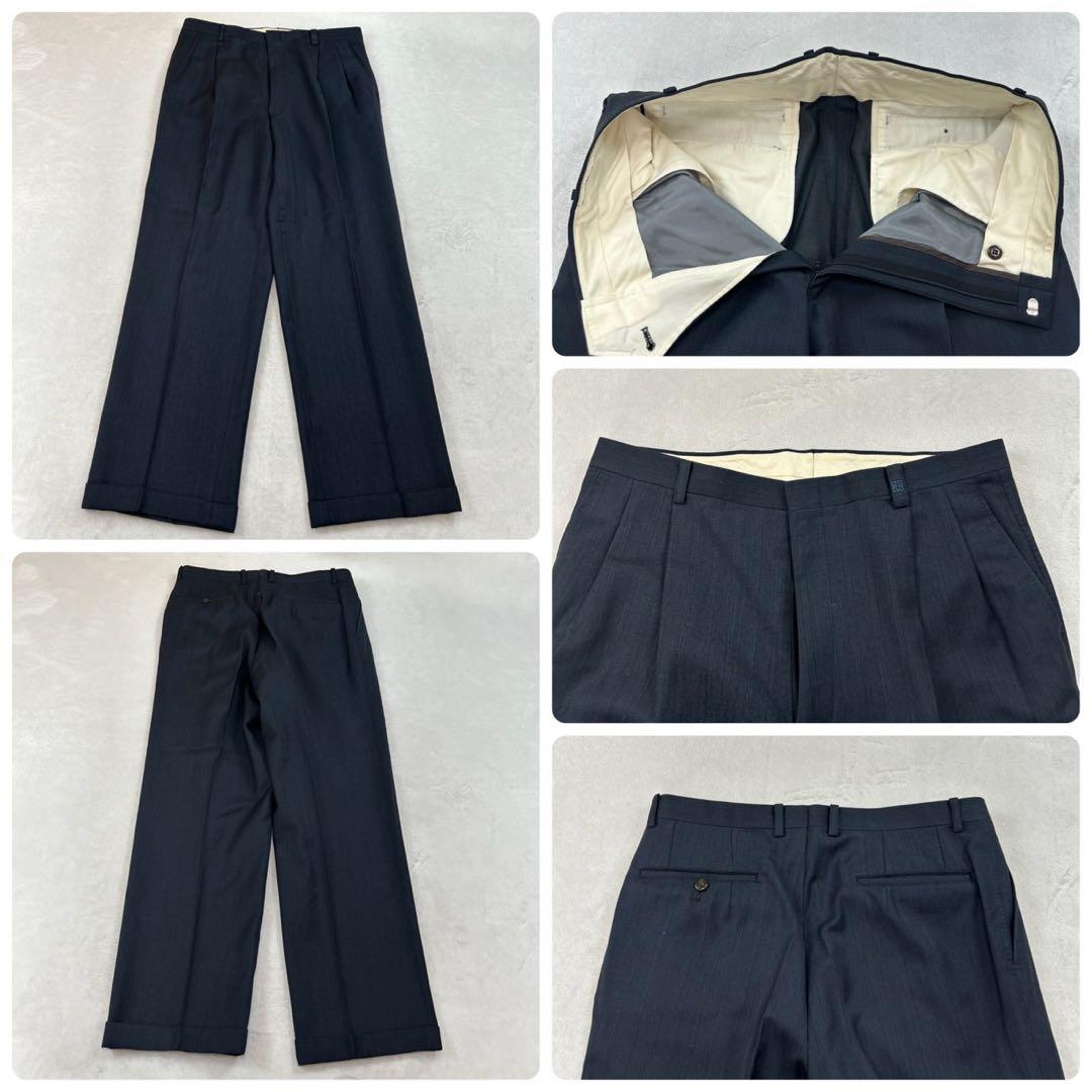 K268 L ジバンシー ダブル ロゴボタン スーツ上下 ネイビー メンズ