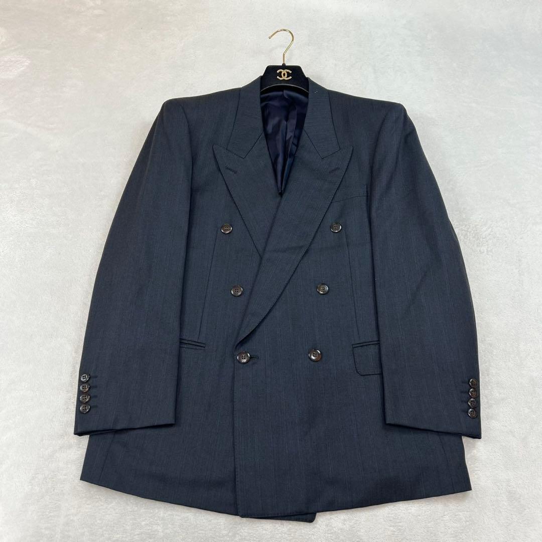 K268 L ジバンシー ダブル ロゴボタン スーツ上下 ネイビー メンズ
