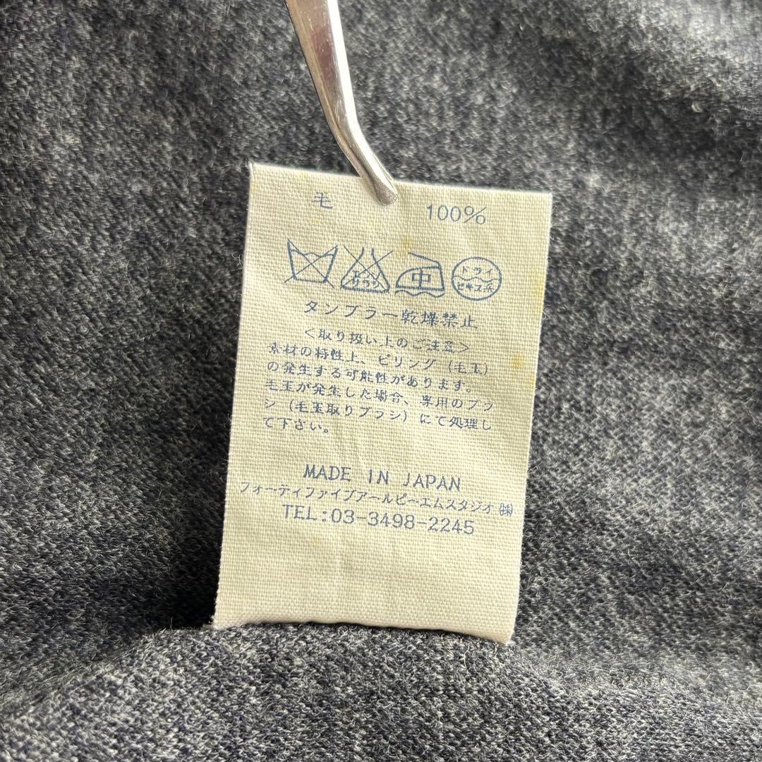 45R ウール100 千鳥格子　ワンピース　ワイドシルエット　R刺繍