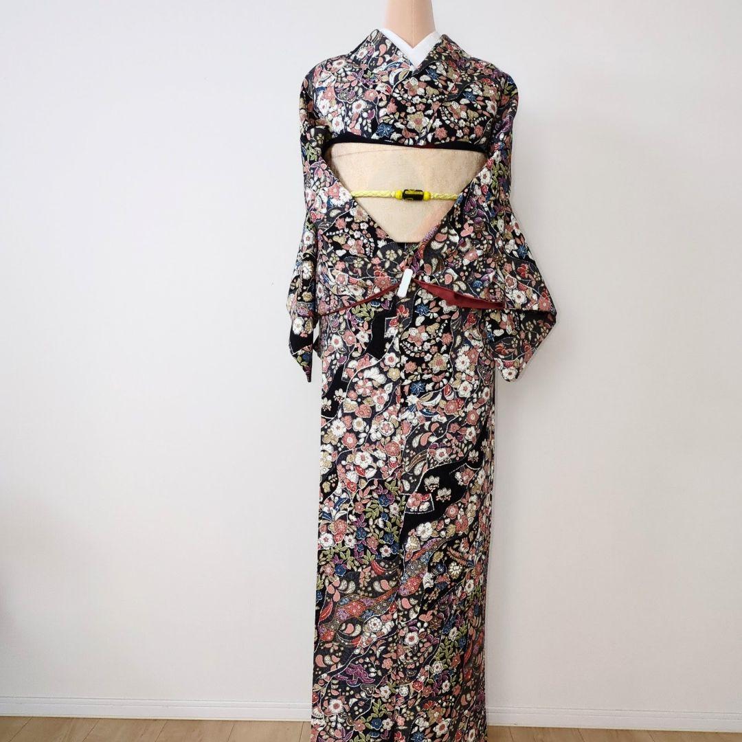 着物セットトールサイズ 正絹 辻ヶ花 小紋 花