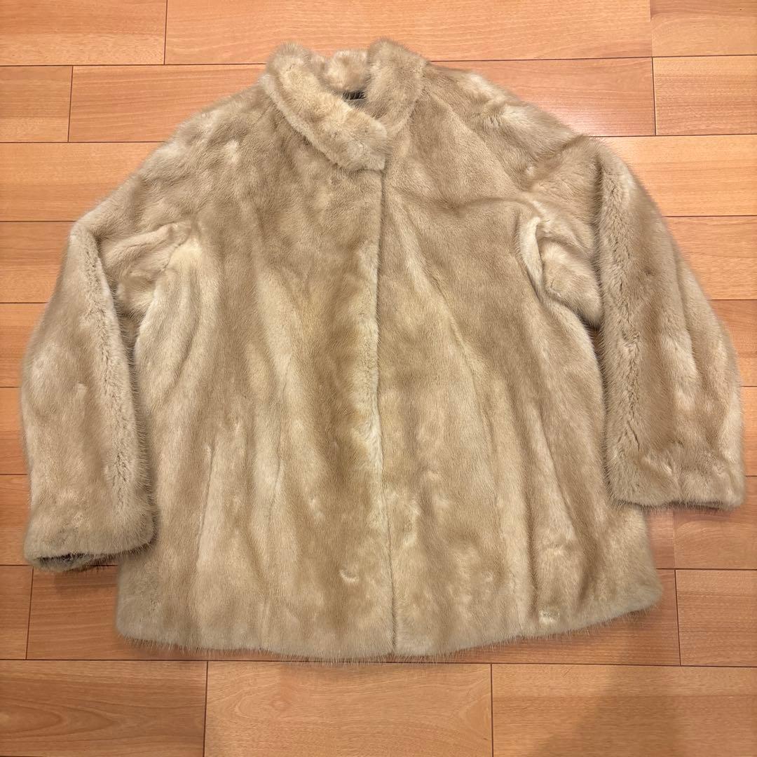 DASCO ミンクファーコート ストール付 ベージュ L相当