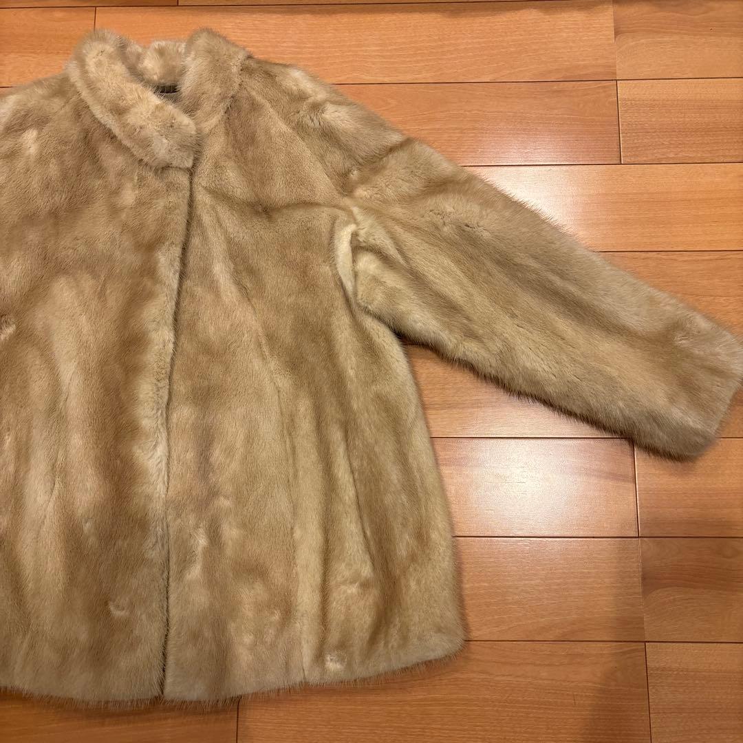 DASCO ミンクファーコート ストール付 ベージュ L相当
