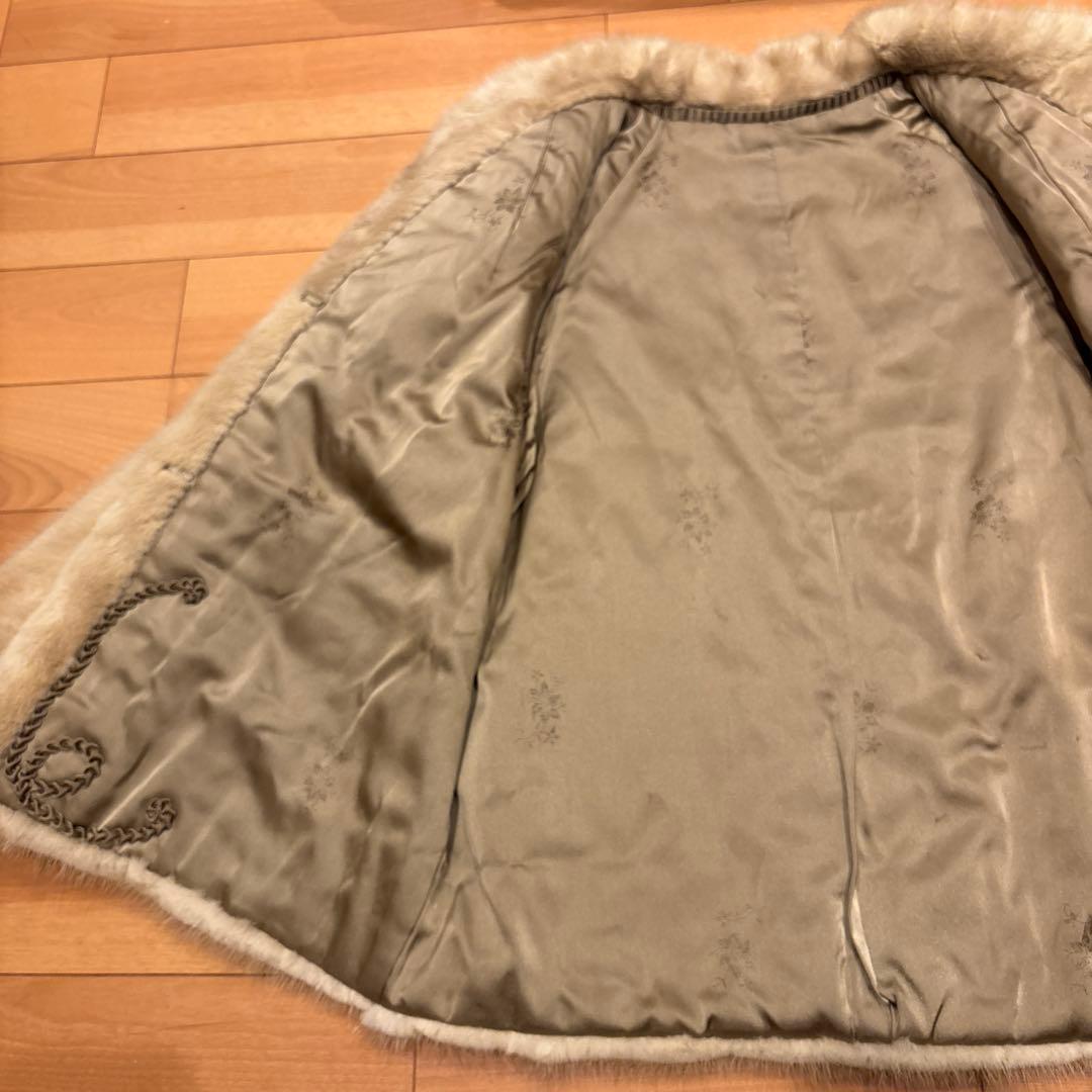 DASCO ミンクファーコート ストール付 ベージュ L相当