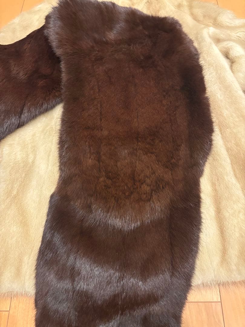 DASCO ミンクファーコート ストール付 ベージュ L相当