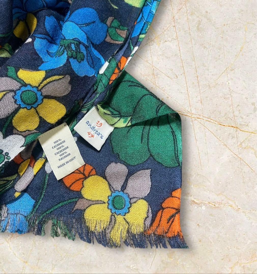 アンドレアズ大判ストール 　19 andrea's 47 カシミヤ大判ストール