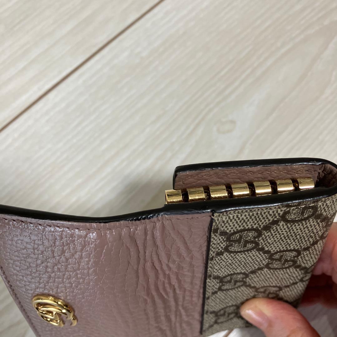 GG ピンク ベージュレザーキーケース