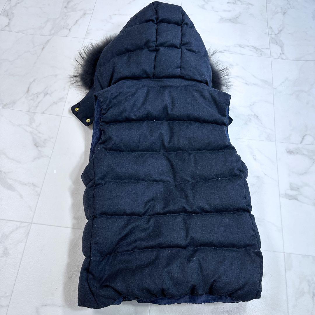 タトラス　ダウン　ベスト　LUSERA　02ネイビー　リアルファーフード　ウール