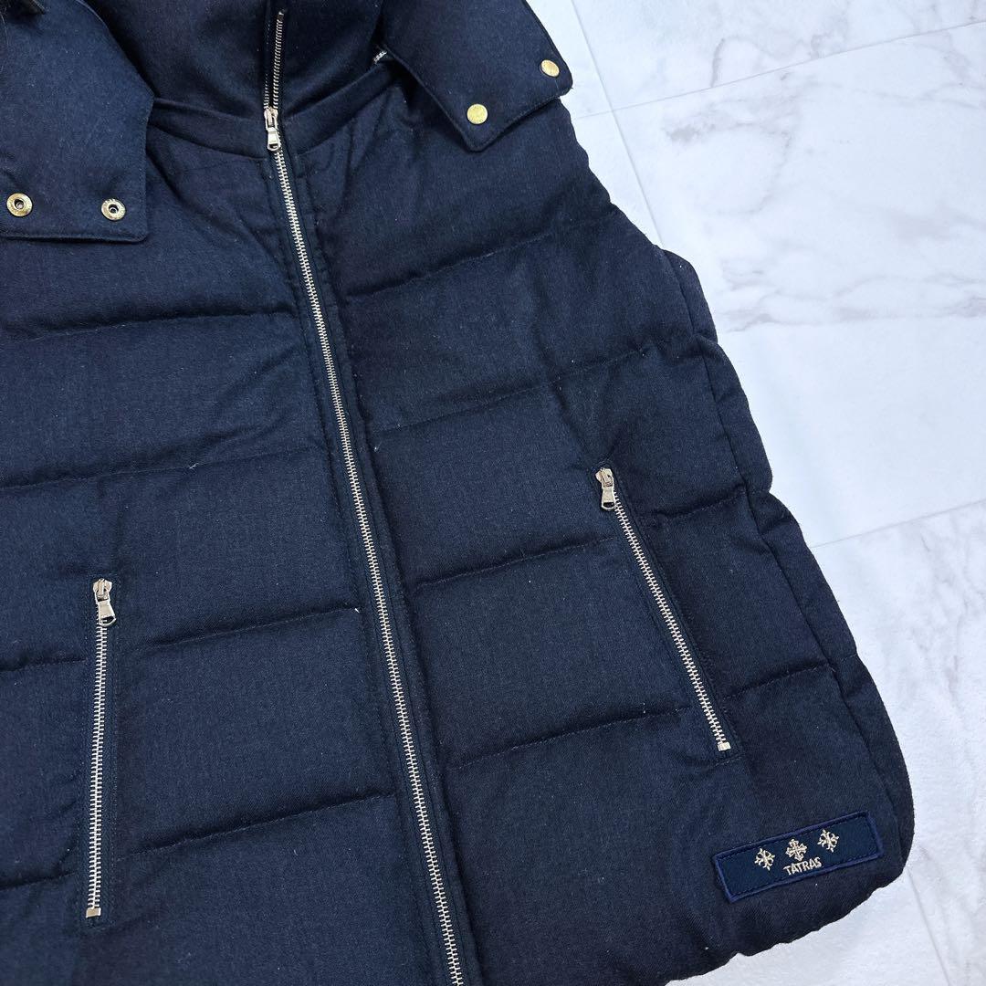 タトラス　ダウン　ベスト　LUSERA　02ネイビー　リアルファーフード　ウール