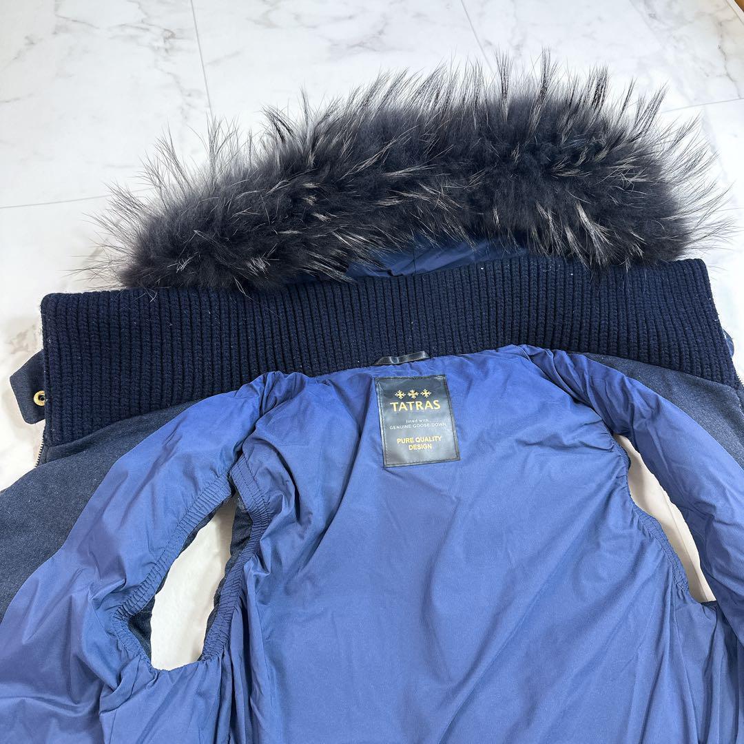 タトラス　ダウン　ベスト　LUSERA　02ネイビー　リアルファーフード　ウール