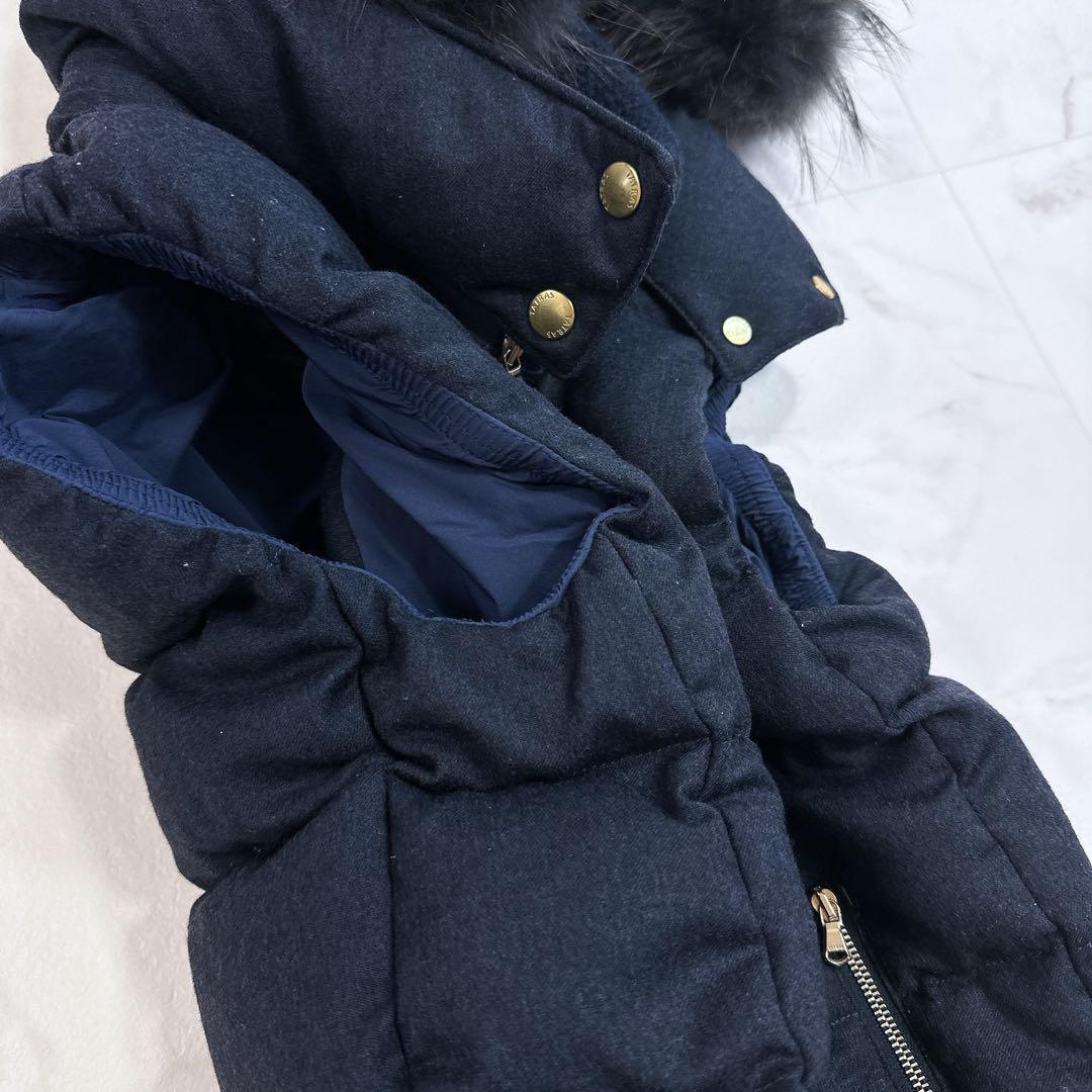 タトラス　ダウン　ベスト　LUSERA　02ネイビー　リアルファーフード　ウール