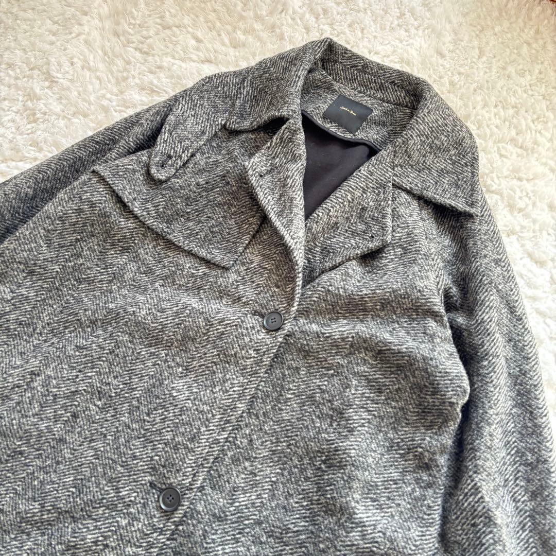 22AW スピック&スパン Ｗスライバー ヘリンボーン ボリュームコート 36