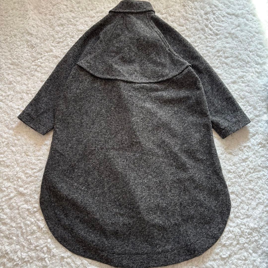 22AW スピック&スパン Ｗスライバー ヘリンボーン ボリュームコート 36