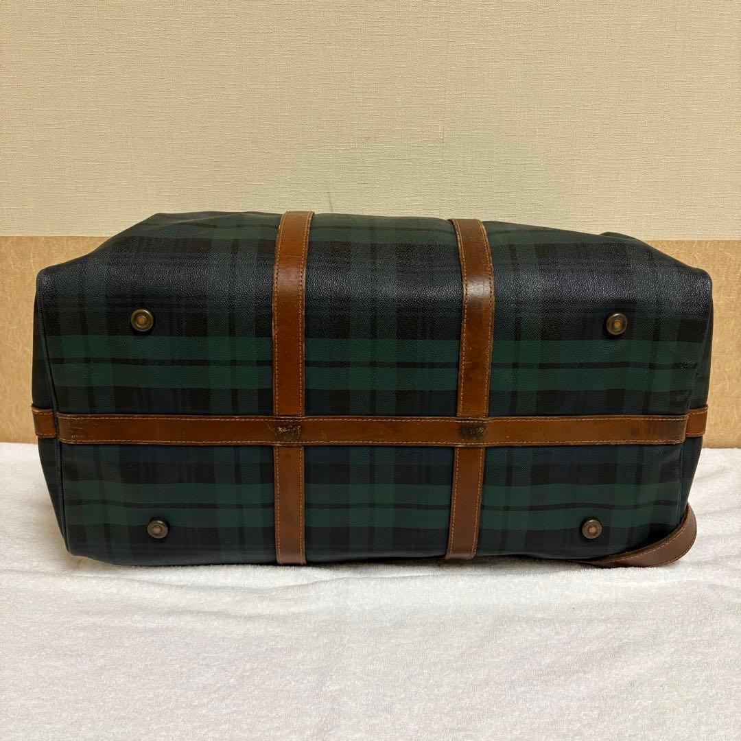 ポロラルフローレン レザーPVC 2way ブラックウォッチ ボストンバッグ