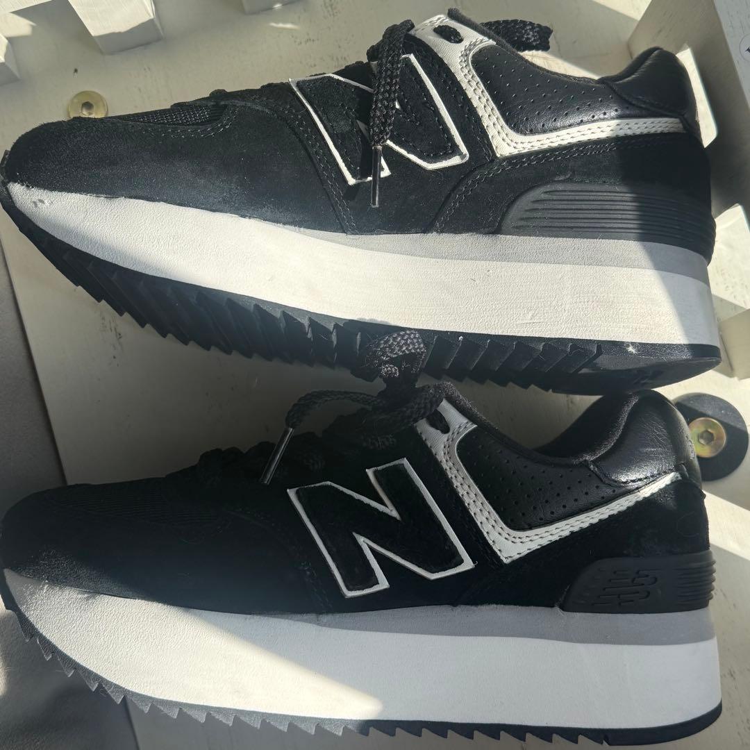 New Balance WL574ZAB BLACK 厚底 24.0