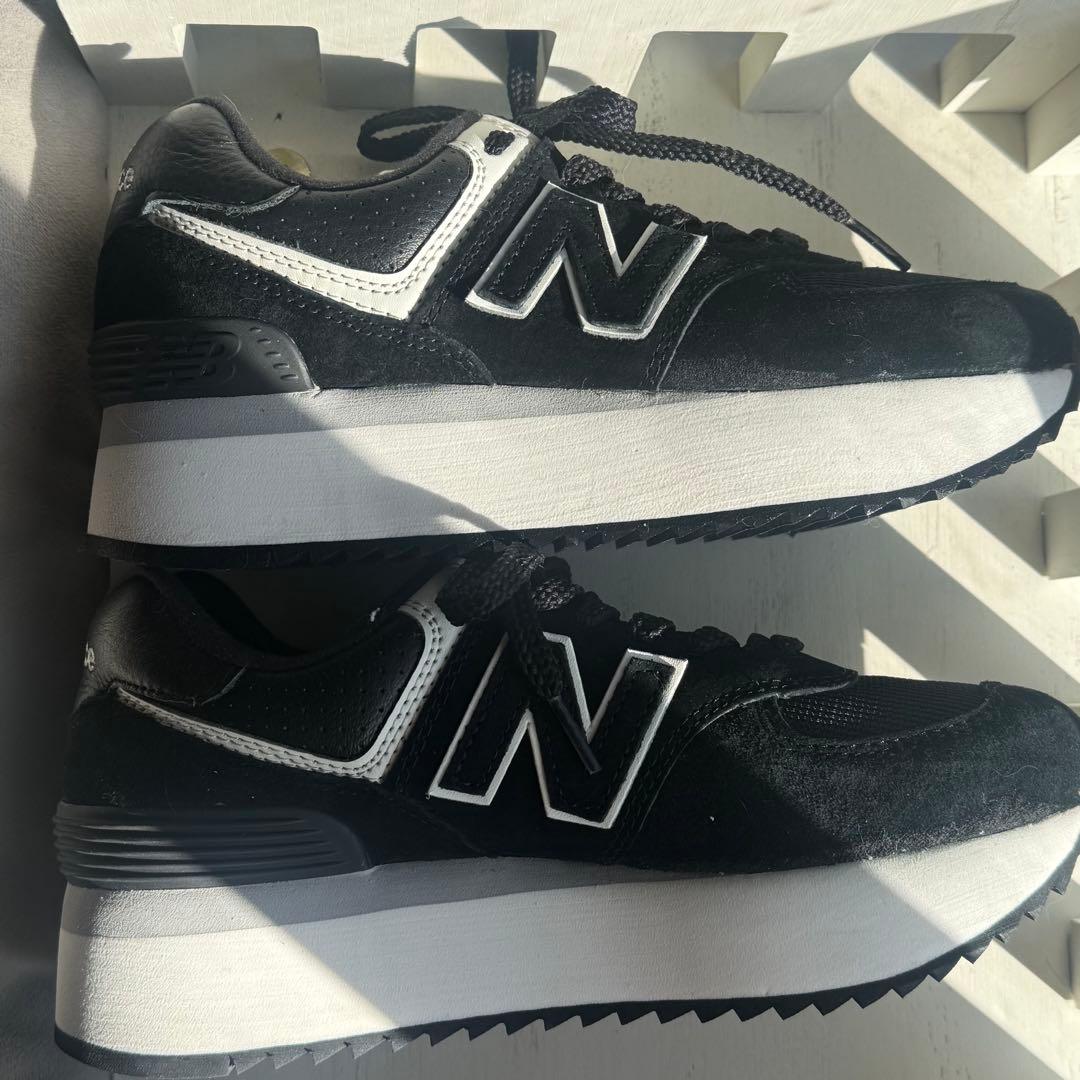 New Balance WL574ZAB BLACK 厚底 24.0