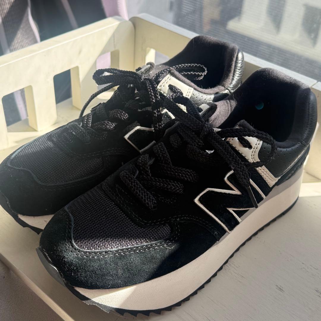 New Balance WL574ZAB BLACK 厚底 24.0