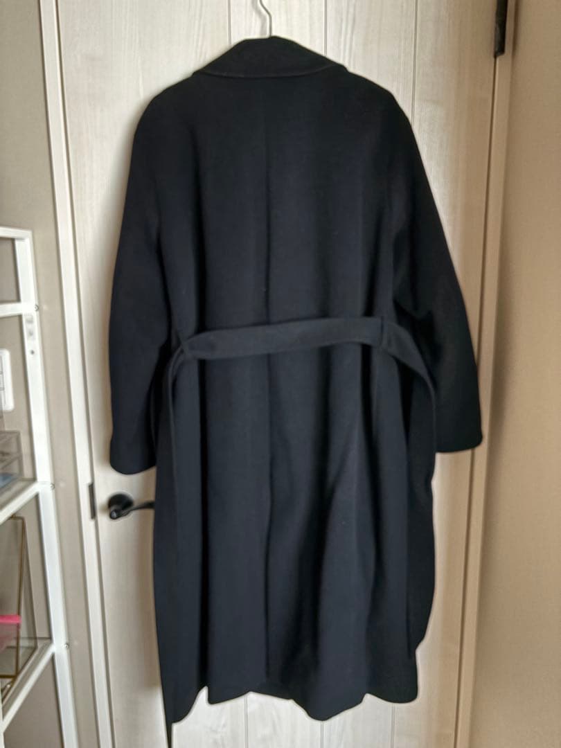 大きいサイズ 23区 ブラック ウールアンゴラチェスターコート 48サイズ