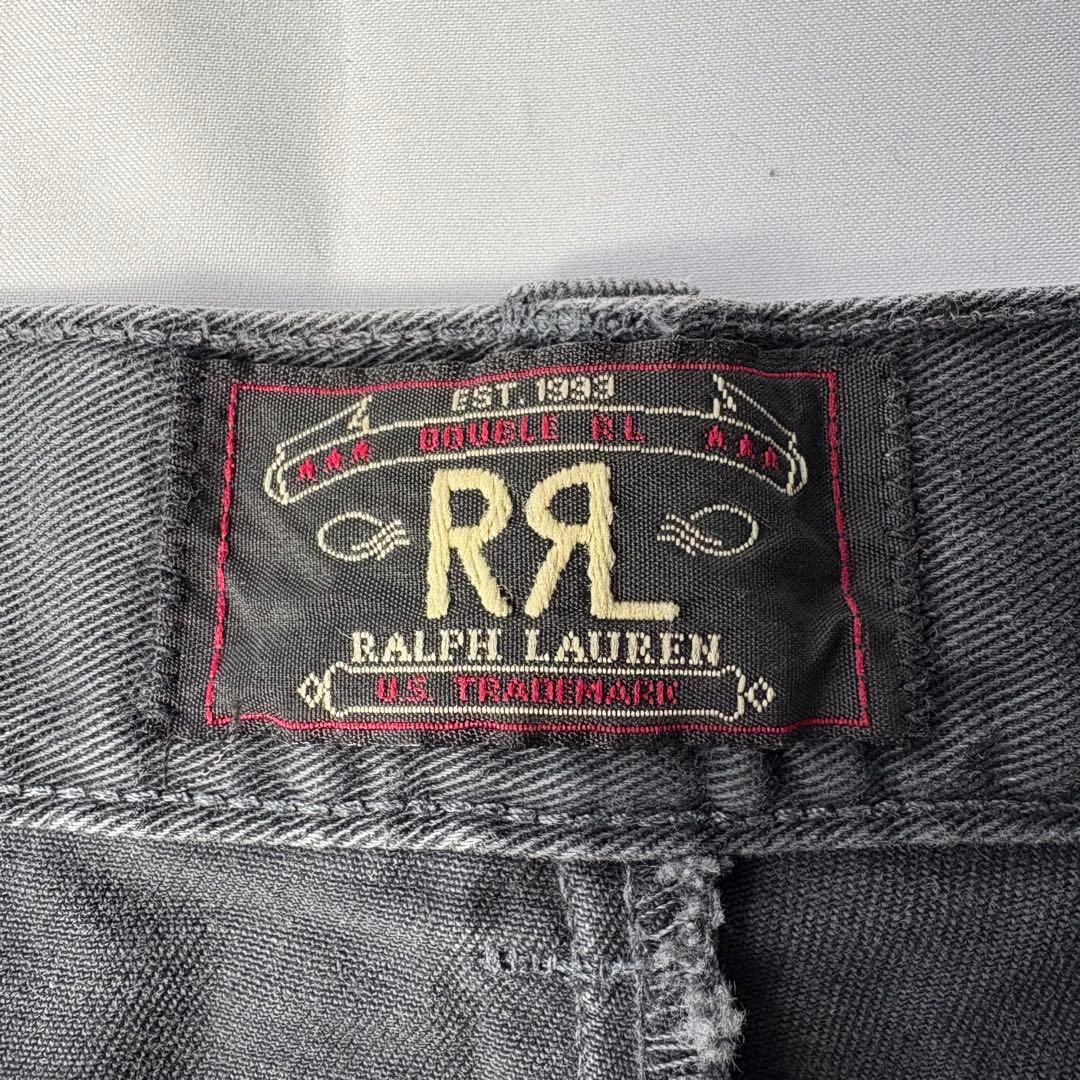 USA製 三つ星 RRL ダブルアールエル 墨黒 フェード 2タックトラウザー