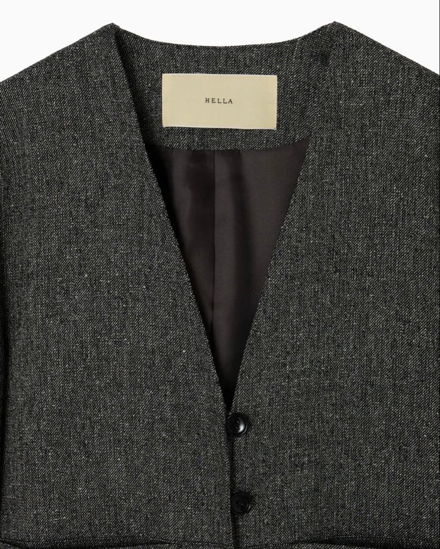 ジャケット・アウター hella silk nep collarless jacket