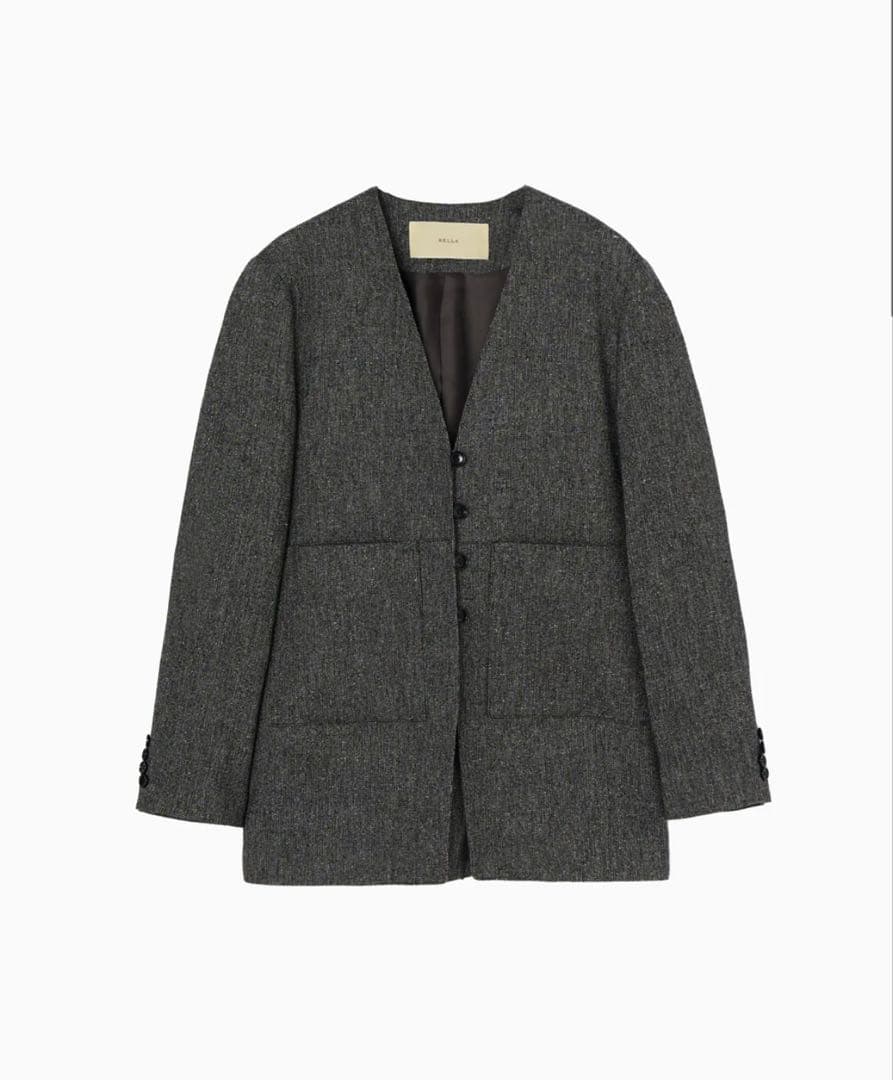 ジャケット・アウター hella silk nep collarless jacket