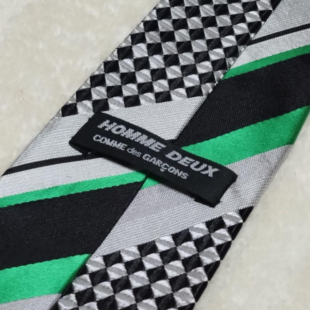 極美品■コムデギャルソンオムドゥ　ネクタイ　メタリック　チェック　レジメンタル