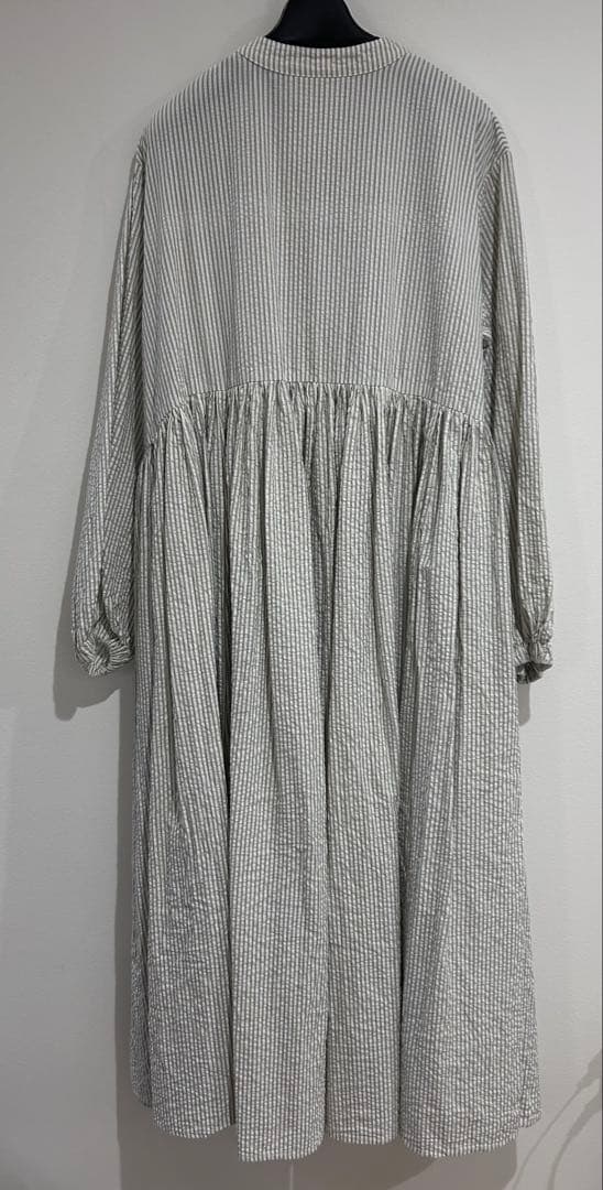 ビアズリー　ストライプ　ギャザーワンピース