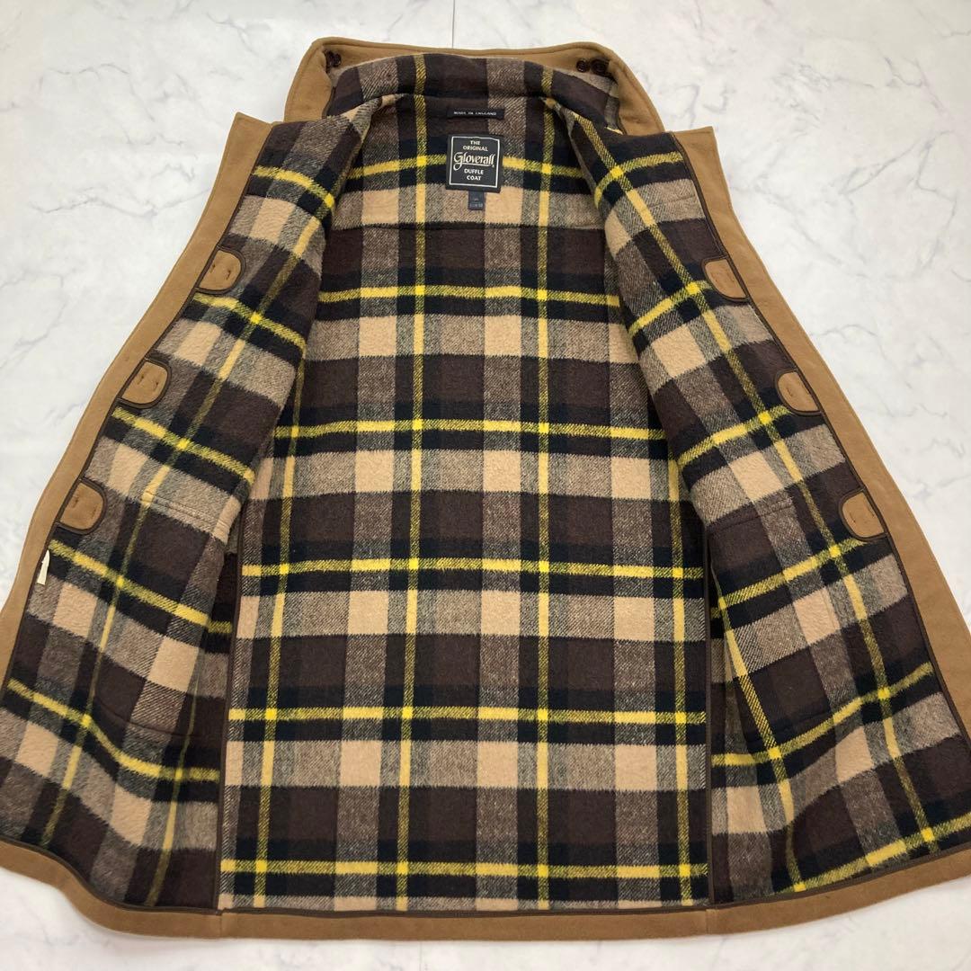グローバーオール メンズ ダッフルコート 裏地チェック ベージュ 50 XL相当