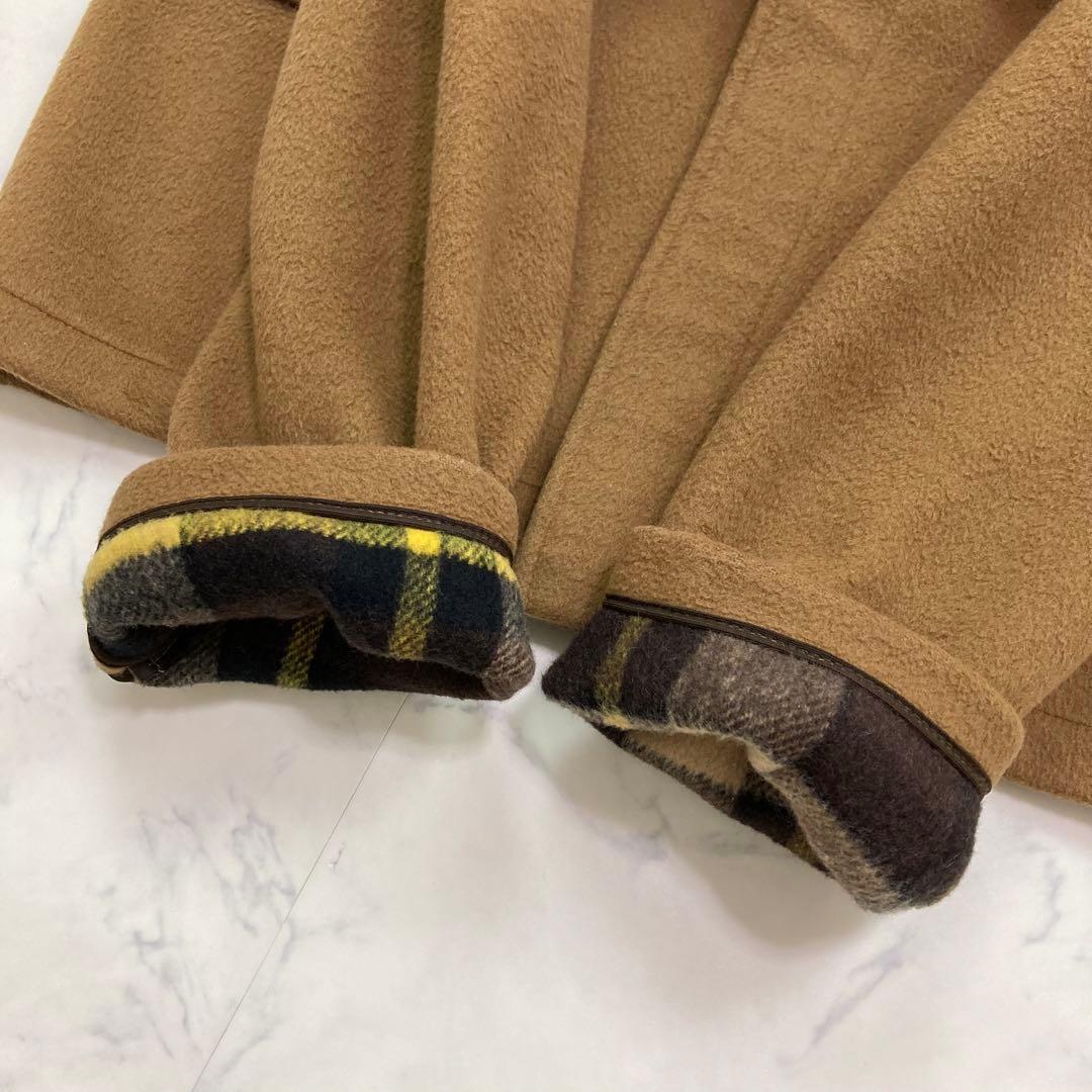 グローバーオール メンズ ダッフルコート 裏地チェック ベージュ 50 XL相当