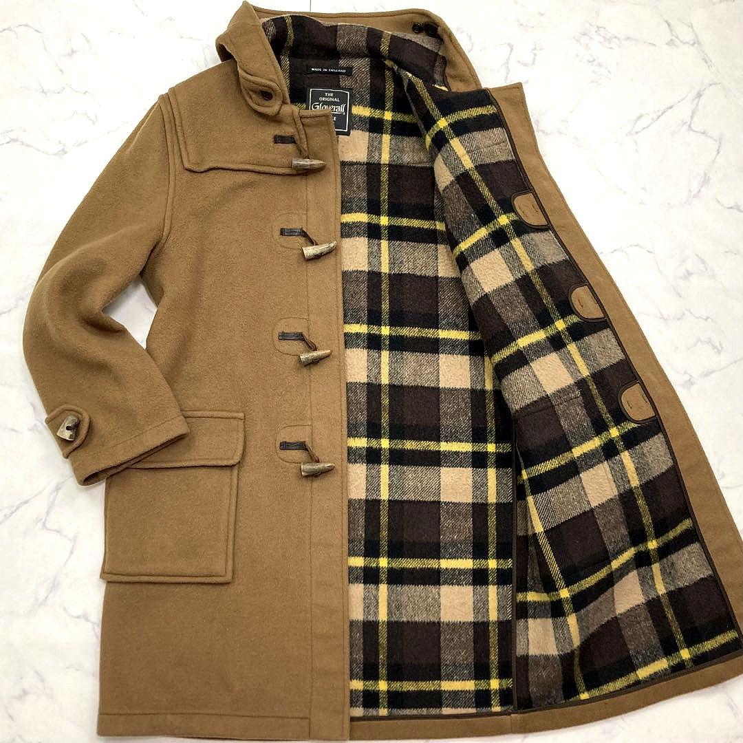 グローバーオール メンズ ダッフルコート 裏地チェック ベージュ 50 XL相当