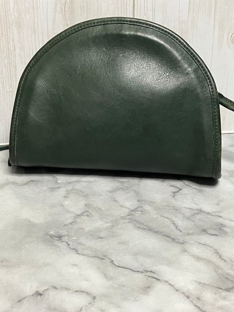 COACH オールドコーチ　ハーフムーン　ダークグリーン　ミニショルダーバッグ