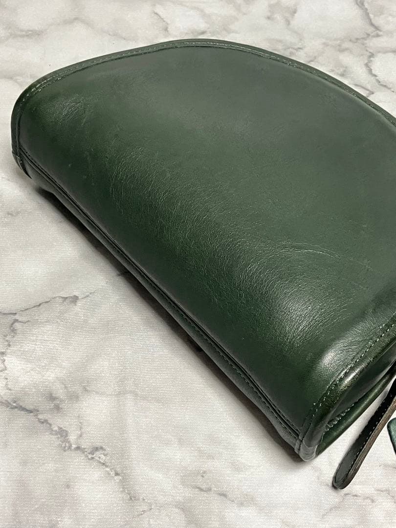 COACH オールドコーチ　ハーフムーン　ダークグリーン　ミニショルダーバッグ