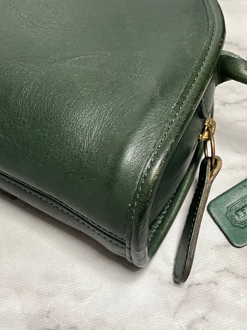 COACH オールドコーチ　ハーフムーン　ダークグリーン　ミニショルダーバッグ