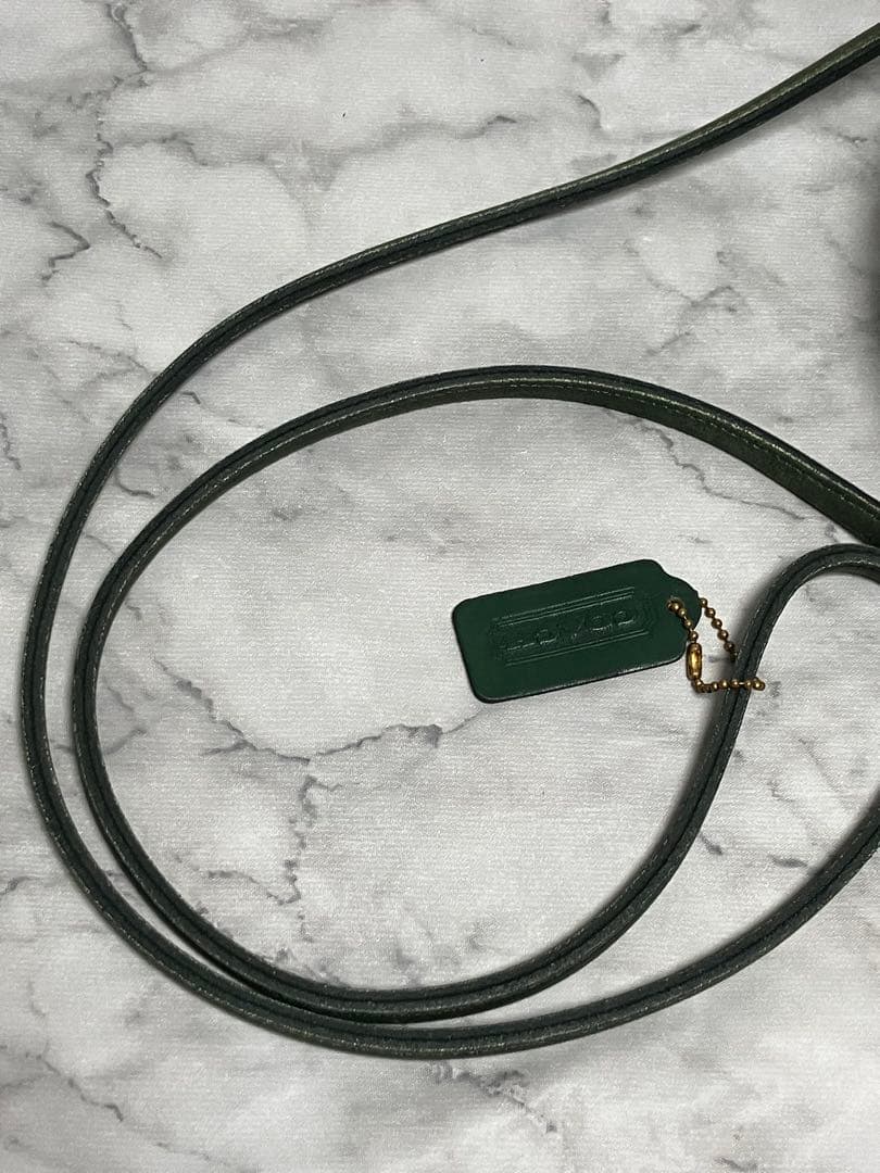 COACH オールドコーチ　ハーフムーン　ダークグリーン　ミニショルダーバッグ