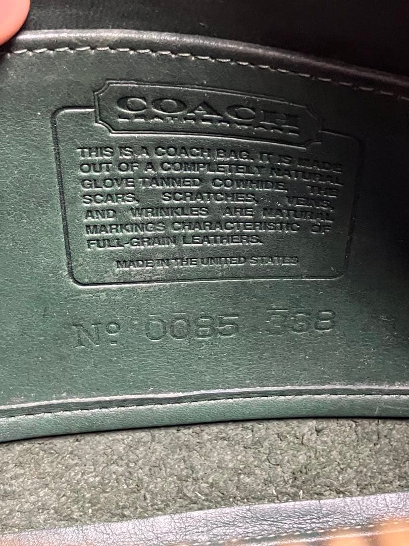 COACH オールドコーチ　ハーフムーン　ダークグリーン　ミニショルダーバッグ