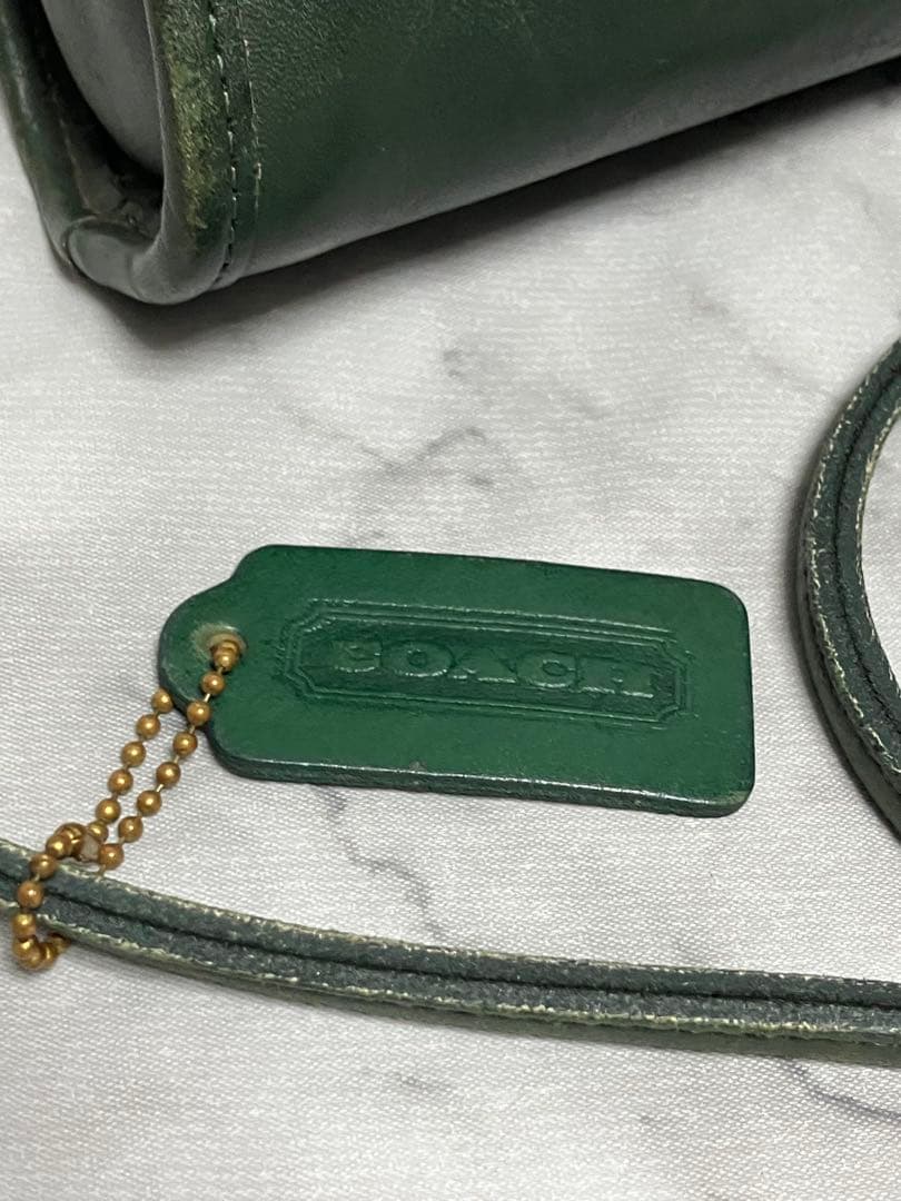 COACH オールドコーチ　ハーフムーン　ダークグリーン　ミニショルダーバッグ